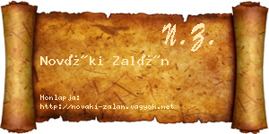 Nováki Zalán névjegykártya